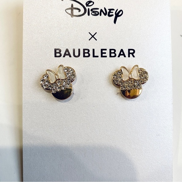 Disney X Baublebar Minnie bow earrings with rhinestones - Picture 2 of 2
